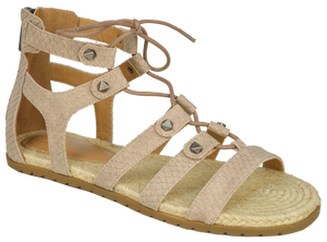 Studded Gladiator Sandal- Nude