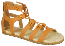 Load image into Gallery viewer, Studded Gladiator Sandal- Saddle