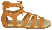 Load image into Gallery viewer, Studded Gladiator Sandal- Saddle