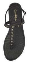 Load image into Gallery viewer, Studded T Strap Sandal- Black