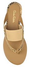 Load image into Gallery viewer, Strappy Thong Sandal- Nude/ Python