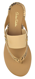 Strappy Thong Sandal- Nude/ Python