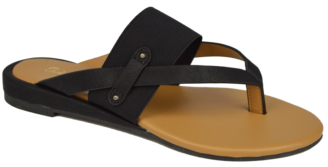 Strappy Thong Sandal- Black