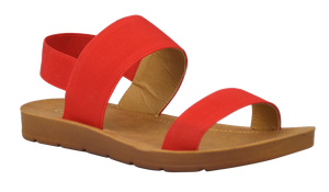 Banded Sandal- Red Suede