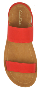 Banded Sandal- Red Suede