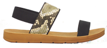 Load image into Gallery viewer, Banded Sandal - Black and Python