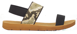 Banded Sandal - Black and Python