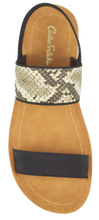 Load image into Gallery viewer, Banded Sandal - Black and Python