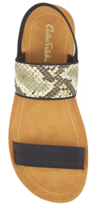 Banded Sandal - Black and Python