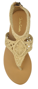 Macrame Ankle Strap Flat Sandal - Ivory