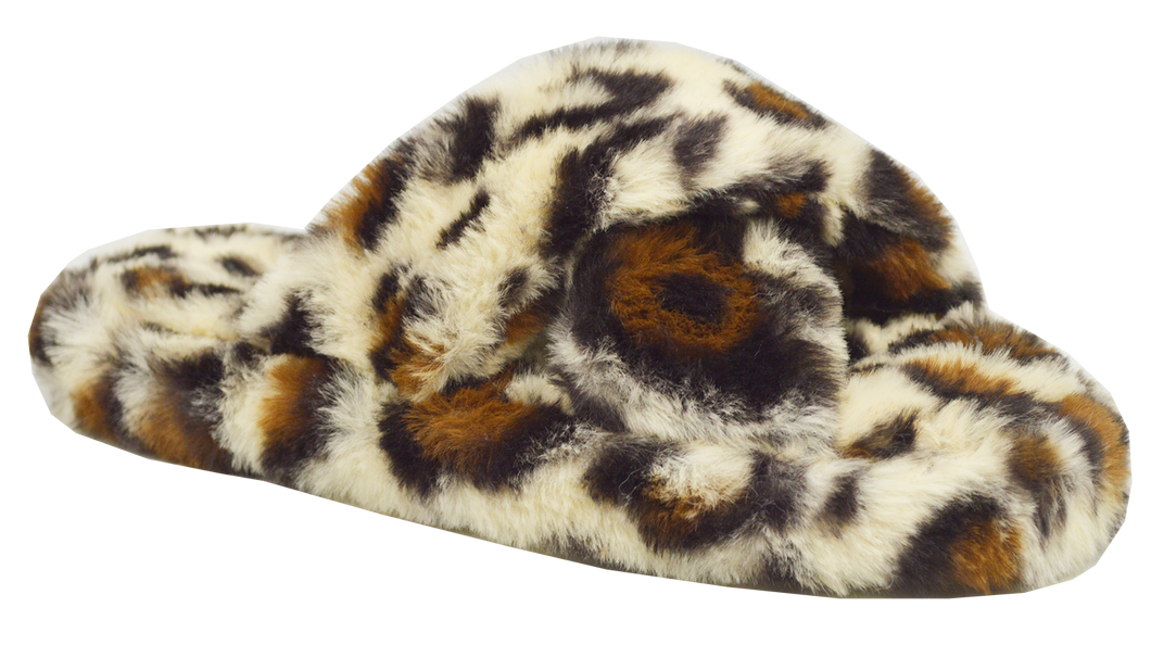 Furry Slipper Thong- Animal