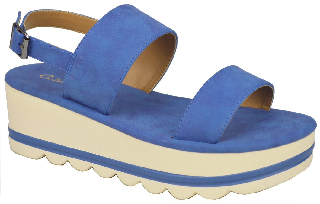 Platform Strappy Sandal - Blue