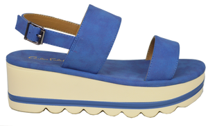 Platform Strappy Sandal - Blue